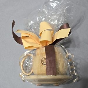 Chic Tan and Brown Ceramic Cup and Saucer Set